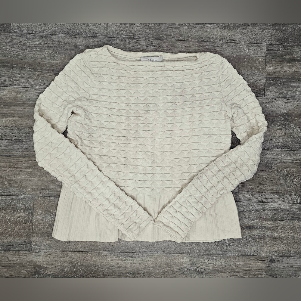 Pringle Of Scotland Merino Wool Textured Long Sleeve Sweater-Size Large